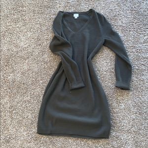 Ribbed Green Sweater Dress